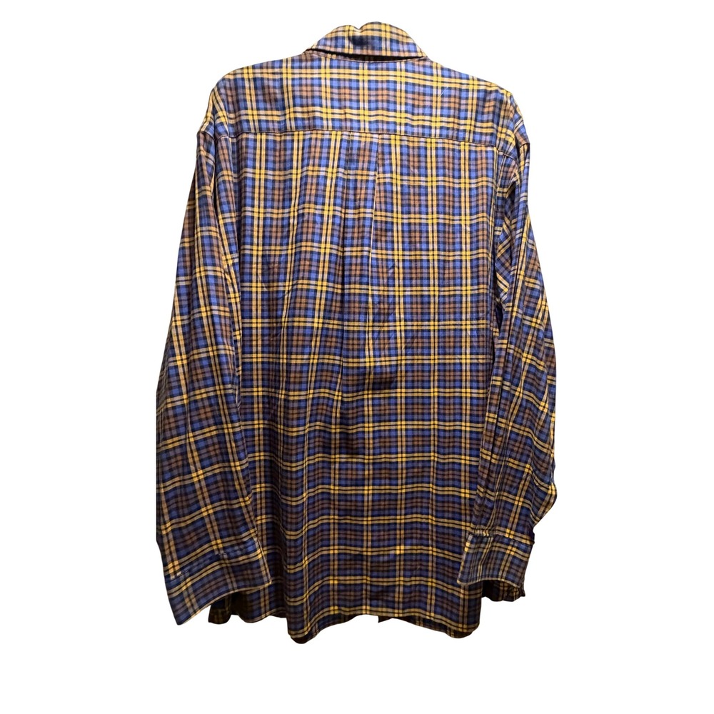 Daniel Cremieux Signature Collection Plaid Shirt Mens XXL Blue Gold Non-Iron NEW - Picture 12 of 15
